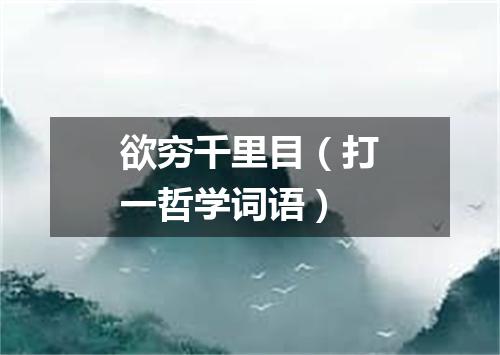 欲穷千里目（打一哲学词语）