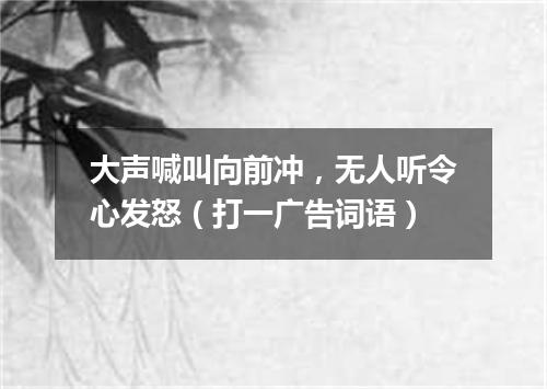 大声喊叫向前冲，无人听令心发怒（打一广告词语）