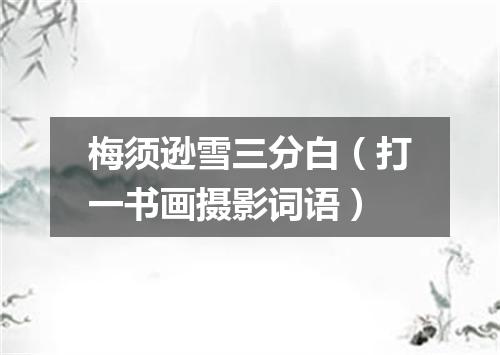 梅须逊雪三分白（打一书画摄影词语）