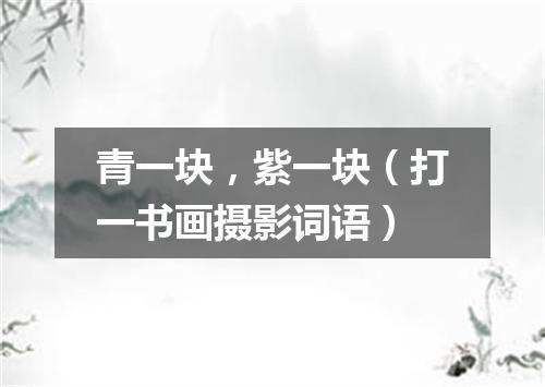 青一块，紫一块（打一书画摄影词语）