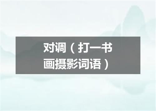 对调（打一书画摄影词语）