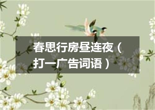 春思行房昼连夜（打一广告词语）