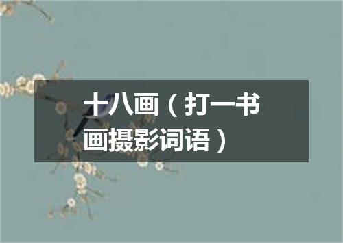 十八画（打一书画摄影词语）