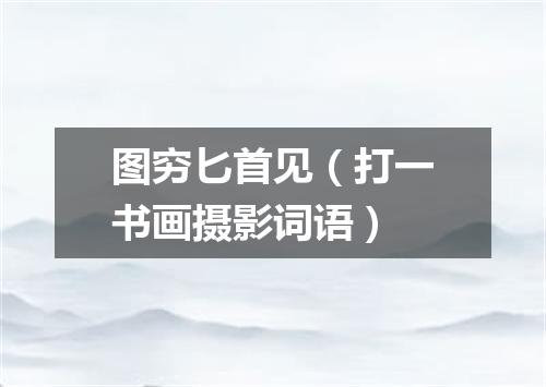 图穷匕首见（打一书画摄影词语）