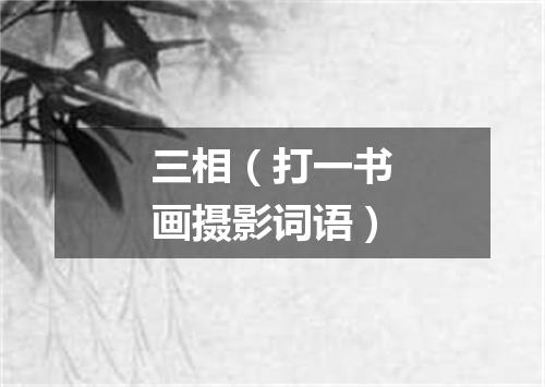 三相（打一书画摄影词语）