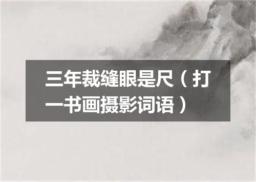 三年裁缝眼是尺（打一书画摄影词语）