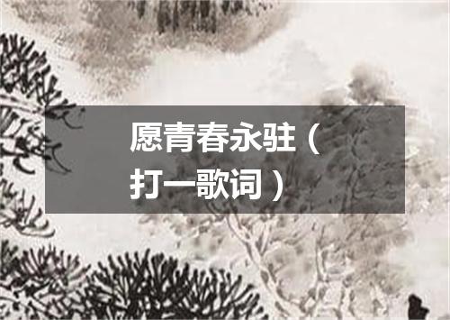 愿青春永驻（打一歌词）