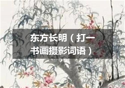 东方长明（打一书画摄影词语）