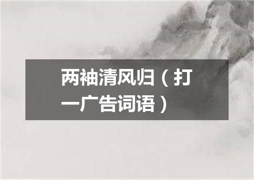 两袖清风归（打一广告词语）
