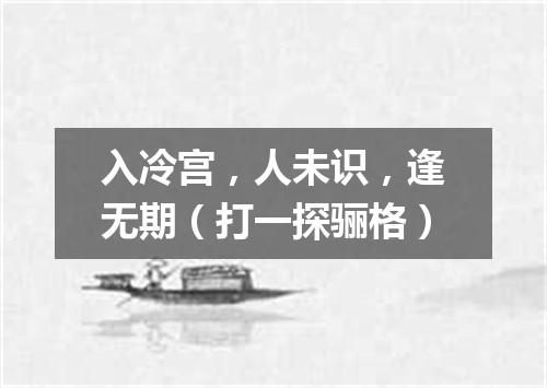 入冷宫，人未识，逢无期（打一探骊格）