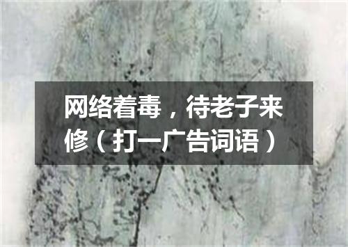 网络着毒，待老子来修（打一广告词语）