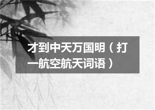 才到中天万国明（打一航空航天词语）