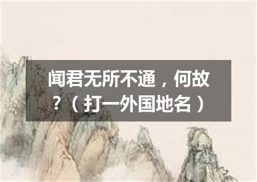 闻君无所不通，何故？（打一外国地名）