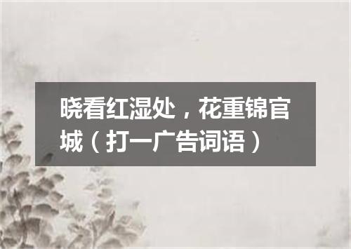 晓看红湿处，花重锦官城（打一广告词语）