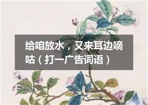 给咱放水，又来耳边嘀咕（打一广告词语）