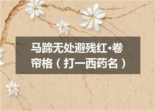 马蹄无处避残红·卷帘格（打一西药名）