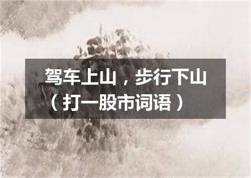 驾车上山，步行下山（打一股市词语）