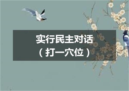 实行民主对话（打一穴位）