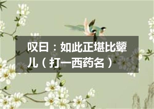 叹曰：如此正堪比颦儿（打一西药名）