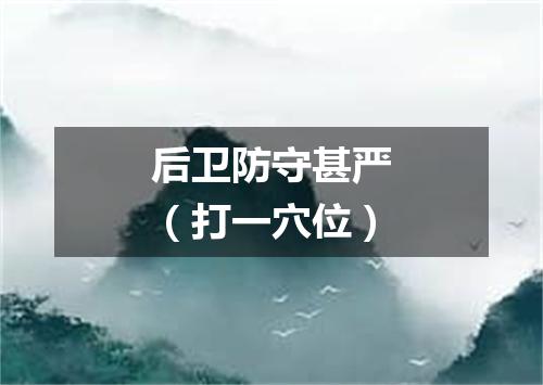 后卫防守甚严（打一穴位）