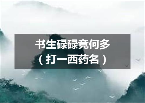 书生碌碌竟何多（打一西药名）