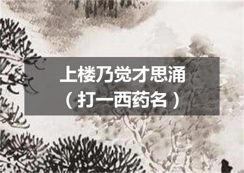 上楼乃觉才思涌（打一西药名）