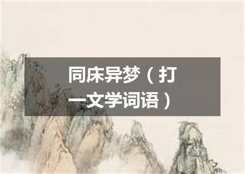 同床异梦（打一文学词语）