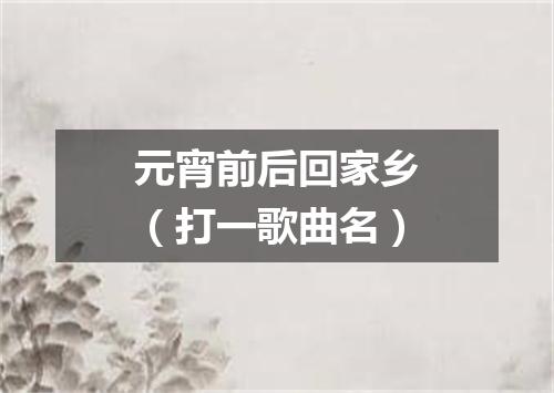 元宵前后回家乡（打一歌曲名）