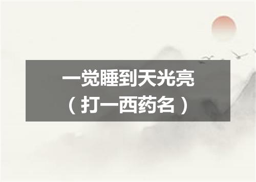 一觉睡到天光亮（打一西药名）