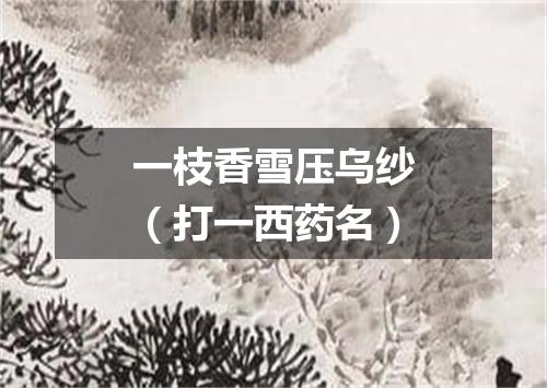 一枝香雪压乌纱（打一西药名）