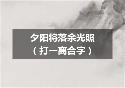 夕阳将落余光照（打一离合字）