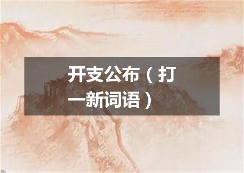 开支公布（打一新词语）
