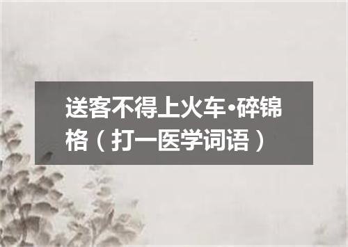 送客不得上火车·碎锦格（打一医学词语）