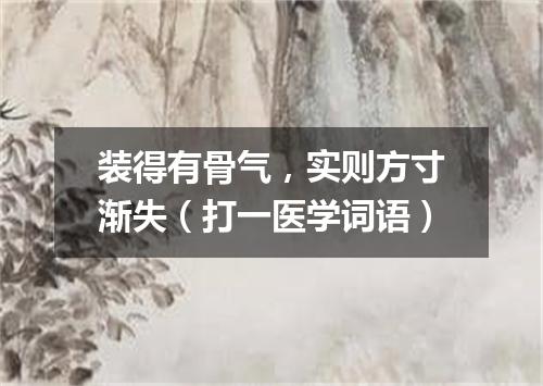 装得有骨气，实则方寸渐失（打一医学词语）