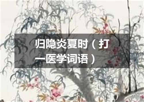 归隐炎夏时（打一医学词语）