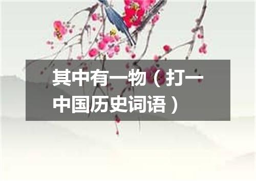 其中有一物（打一中国历史词语）