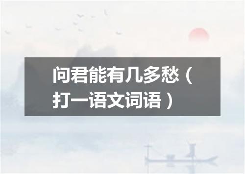 问君能有几多愁（打一语文词语）