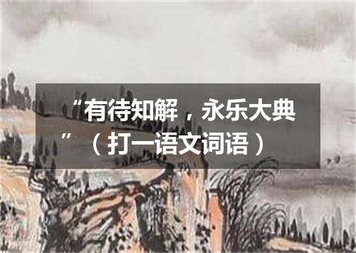 “有待知解，永乐大典”（打一语文词语）