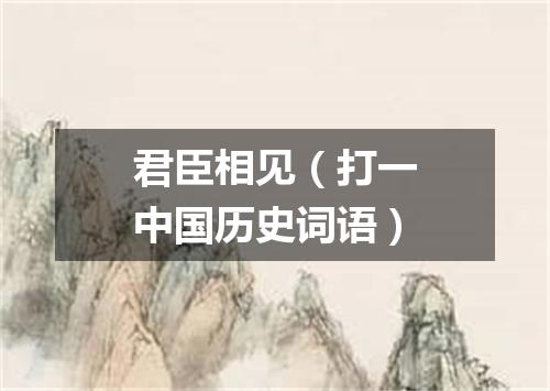 君臣相见（打一中国历史词语）
