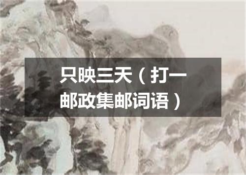 只映三天（打一邮政集邮词语）
