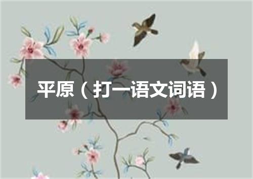 平原（打一语文词语）