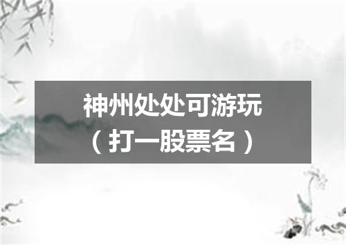 神州处处可游玩（打一股票名）