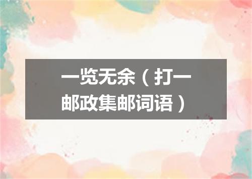 一览无余（打一邮政集邮词语）