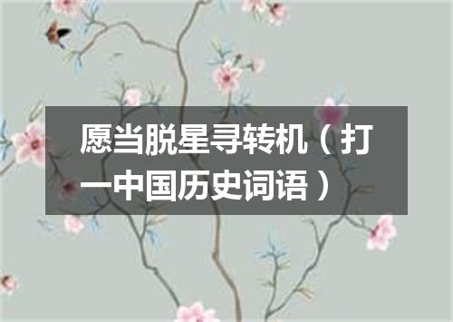 愿当脱星寻转机（打一中国历史词语）