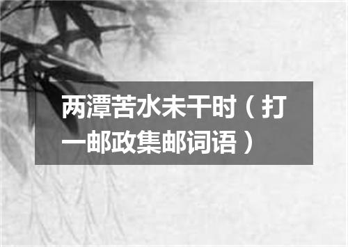 两潭苦水未干时（打一邮政集邮词语）