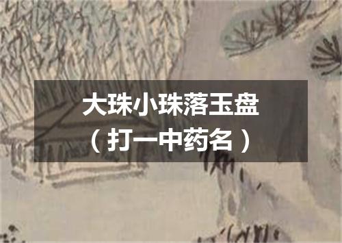 大珠小珠落玉盘（打一中药名）