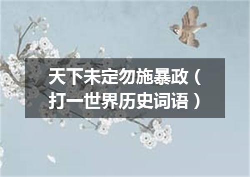 天下未定勿施暴政（打一世界历史词语）
