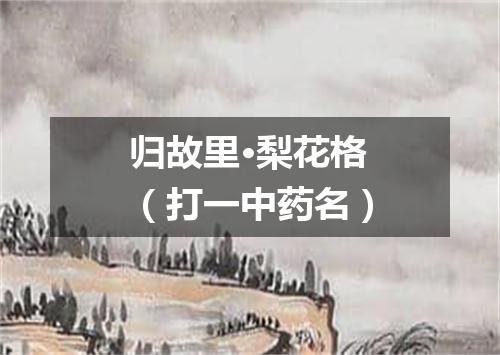 归故里·梨花格（打一中药名）