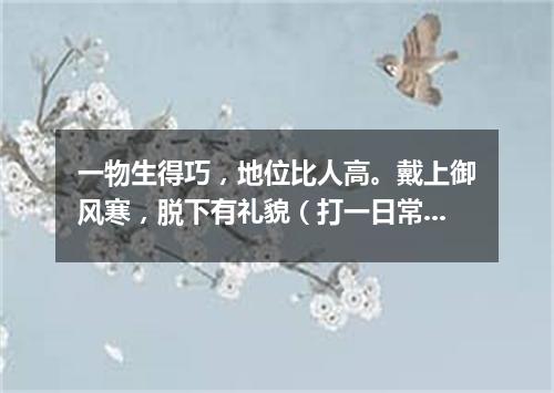一物生得巧，地位比人高。戴上御风寒，脱下有礼貌（打一日常用品）