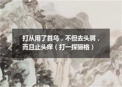 打从用了首乌，不但去头屑，而且止头痒（打一探骊格）